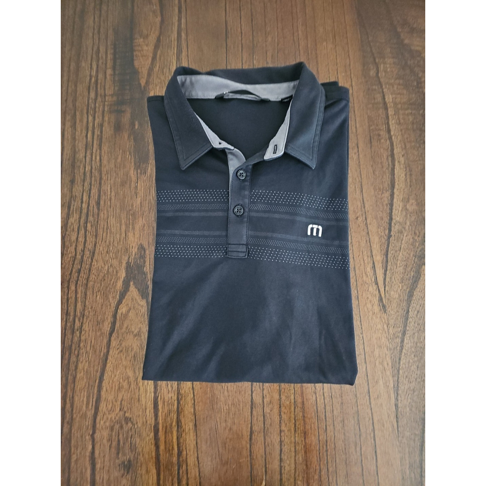 XL Travis Mathew Shirt Adult Black Performance Golf Short Sleeve Casual